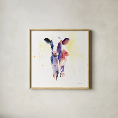 Holstein II by Aimee Del Valle. Shown in a natural wood glass frame for a timeless modern aesthetic. Available as an archival giclee rolled canvas, fine art paper, or poster print. SKU 64953a.