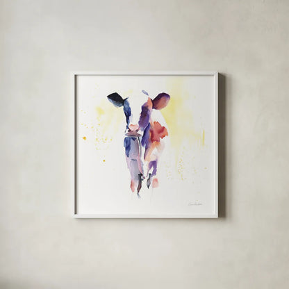 Holstein II by Aimee Del Valle. Shown in a crisp white glass frame for a clean and minimalist style. Available as an archival giclee rolled canvas, fine art paper, or poster print. SKU 64953a.