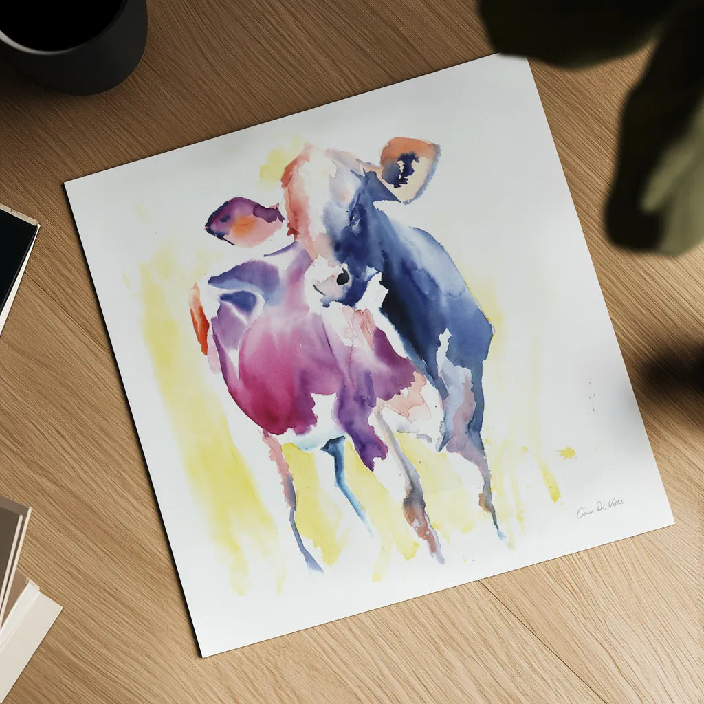 Holstein III by Aimee Del Valle. Shown as a detailed flat fine art print, highlighting archival giclee quality. Available as an archival giclee rolled canvas, fine art paper, or poster print. SKU 64954a.