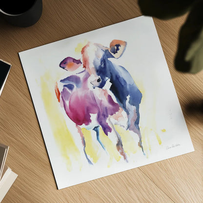 Holstein III by Aimee Del Valle. Shown as a detailed flat fine art print, highlighting archival giclee quality. Available as an archival giclee rolled canvas, fine art paper, or poster print. SKU 64954a.