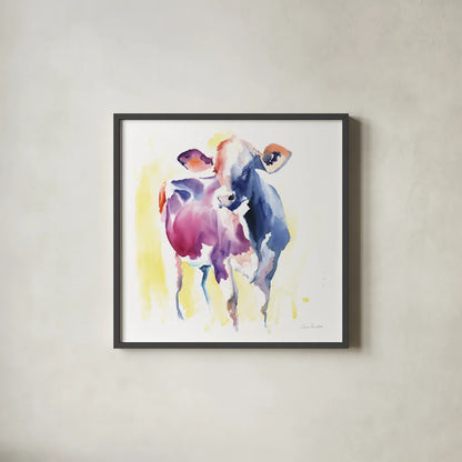 Holstein III by Aimee Del Valle. Shown in a sleek black glass frame for a contemporary gallery look. Available as an archival giclee rolled canvas, fine art paper, or poster print. SKU 64954a.