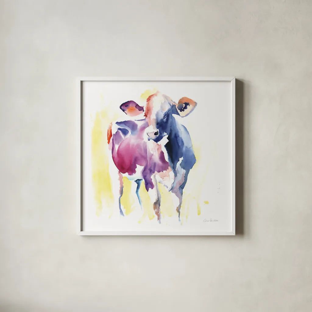 Holstein III by Aimee Del Valle. Shown in a crisp white glass frame for a clean and minimalist style. Available as an archival giclee rolled canvas, fine art paper, or poster print. SKU 64954a.