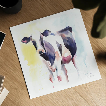 Holstein IV by Aimee Del Valle. Shown as a detailed flat fine art print, highlighting archival giclee quality. Available as an archival giclee rolled canvas, fine art paper, or poster print. SKU 64955a.