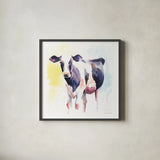 Holstein IV by Aimee Del Valle. Shown in a sleek black glass frame for a contemporary gallery look. Available as an archival giclee rolled canvas, fine art paper, or poster print. SKU 64955a.