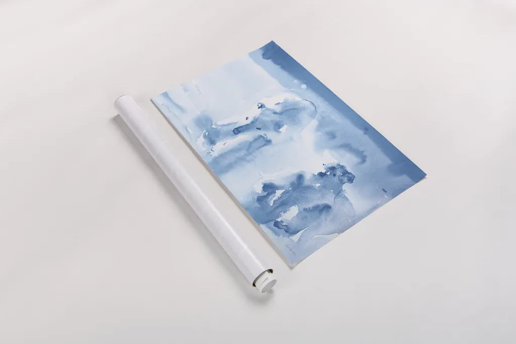 Ice Bears by Aimee Del Valle. shown as a rolled paper print. Available as archival giclee rolled canvas, fine art paper, or poster print. SKU 45770i.