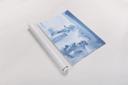 Ice Bears by Aimee Del Valle. shown as a rolled paper print. Available as archival giclee rolled canvas, fine art paper, or poster print. SKU 45770i.