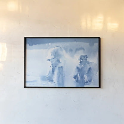 Ice Bears by Aimee Del Valle. shown as a paper print in a black flame. Available as a archival giclee rolled canvas, fine art paper, or poster print. SKU 45770i.