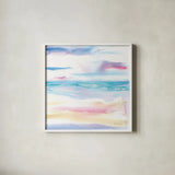 Pastel Morning by Aimee Del Valle. Shown in a crisp white glass frame for a clean and minimalist style. Available as an archival giclee rolled canvas, fine art paper, or poster print. SKU 68314a.