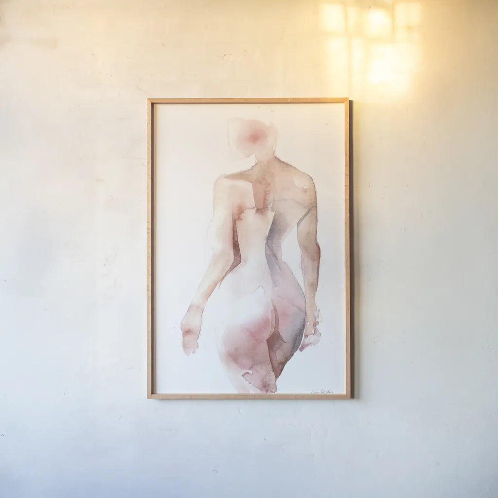 Solace III by Aimee Del Valle. shown as a paper print in a natural frame. Available as a archival giclee rolled canvas, fine art paper, or poster print. SKU 64958h.