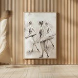 Three Ballerinas by Aimee Del Valle. shown as over sized large wall art. Available as an archival giclee rolled canvas, fine art paper, or poster print. SKU 45758h.