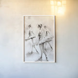 Three Ballerinas by Aimee Del Valle. shown as a paper print in a white frame. Available as a archival giclee rolled canvas, fine art paper, or poster print. SKU 45758h.