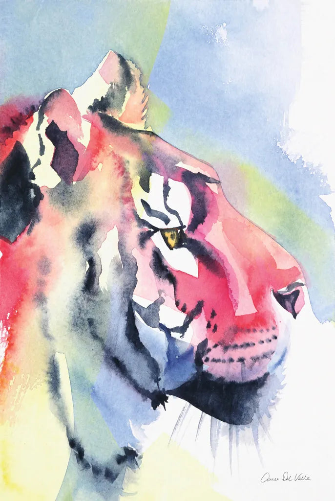Tiger Portrait by Aimee Del Valle. SKU 79322h. Archival Giclee Fine art print for wall decor.