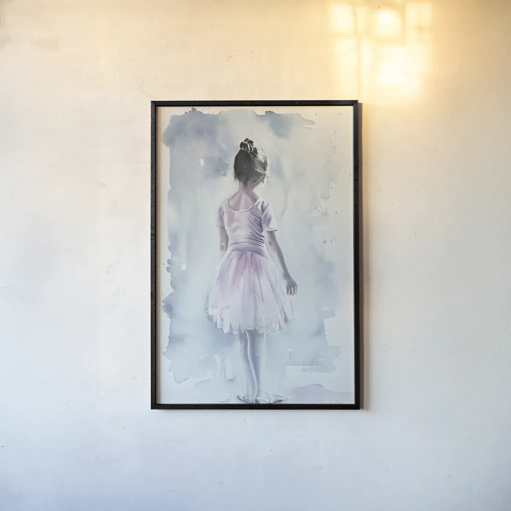 Time to go on by Aimee Del Valle. shown as a paper print in a black flame. Available as a archival giclee rolled canvas, fine art paper, or poster print. SKU 45759h.