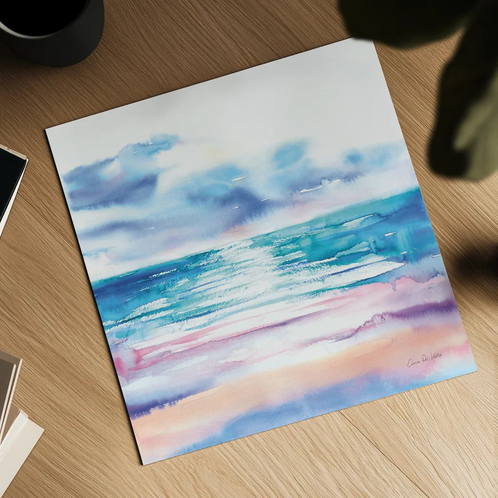 Turquoise Sea II by Aimee Del Valle. Shown as a detailed flat fine art print, highlighting archival giclee quality. Available as an archival giclee rolled canvas, fine art paper, or poster print. SKU 68316a.