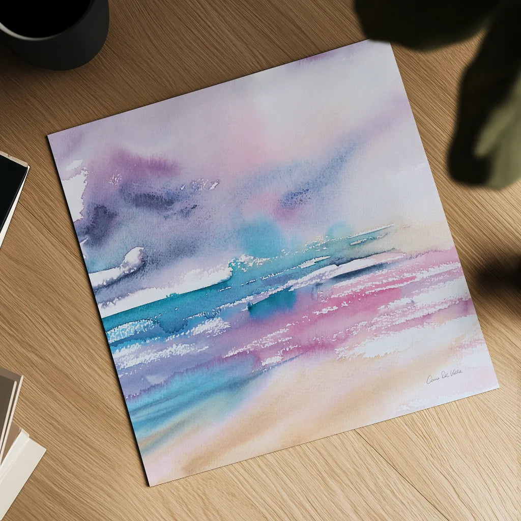 Violet Sky by Aimee Del Valle. Shown as a detailed flat fine art print, highlighting archival giclee quality. Available as an archival giclee rolled canvas, fine art paper, or poster print. SKU 68317a.