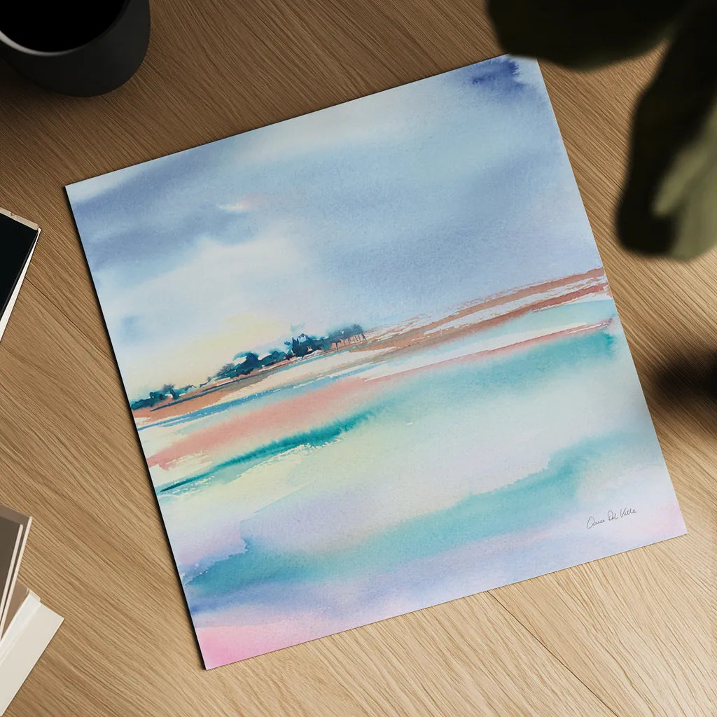 Water and Sand by Aimee Del Valle. Shown as a detailed flat fine art print, highlighting archival giclee quality. Available as an archival giclee rolled canvas, fine art paper, or poster print. SKU 68320a.