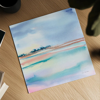 Water and Sand by Aimee Del Valle. Shown as a detailed flat fine art print, highlighting archival giclee quality. Available as an archival giclee rolled canvas, fine art paper, or poster print. SKU 68320a.