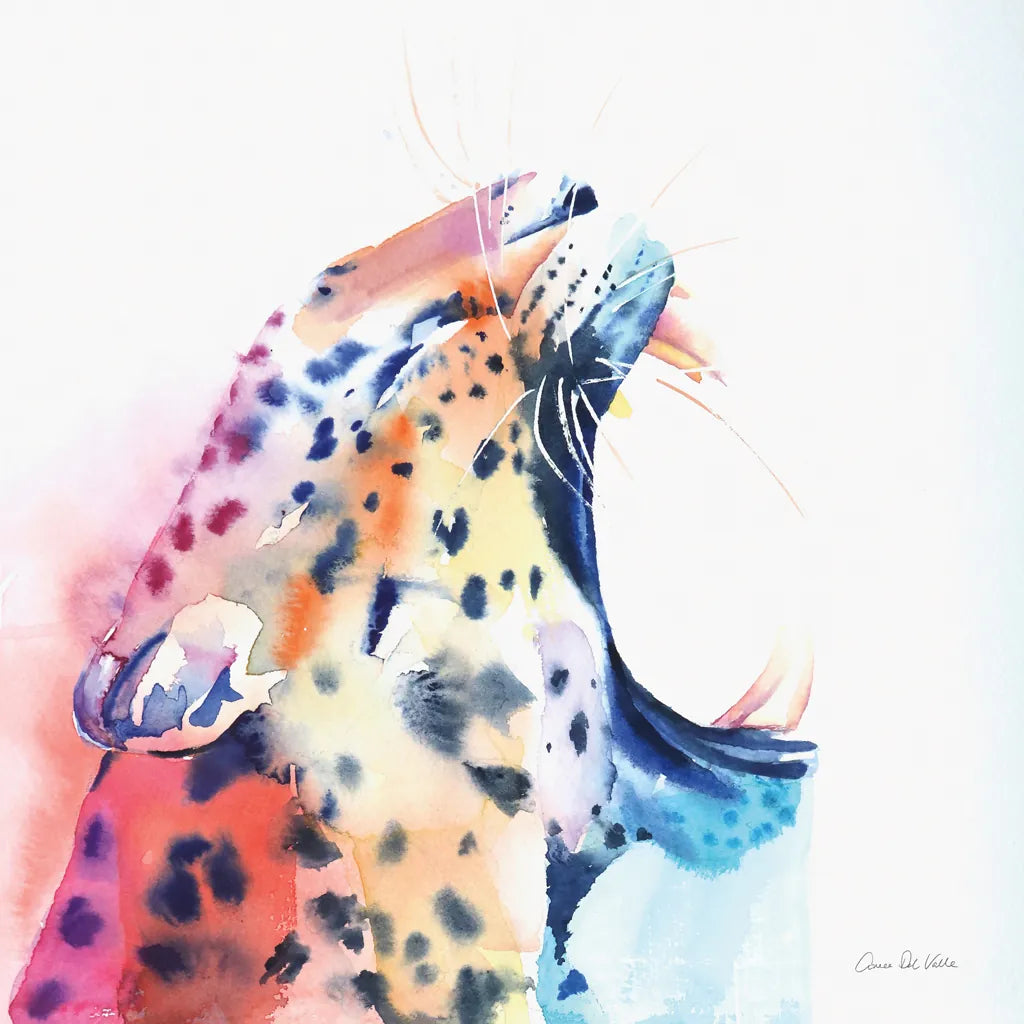 Wild Leopard by Aimee Del Valle. SKU 79321a. Archival Giclee Fine art print for wall decor.