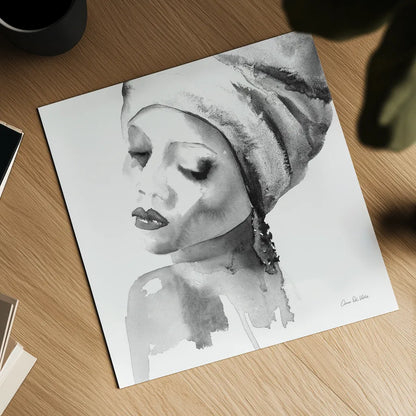 Woman I BW Crop by Aimee Del Valle. Shown as a detailed flat fine art print, highlighting archival giclee quality. Available as an archival giclee rolled canvas, fine art paper, or poster print. SKU 67206a.