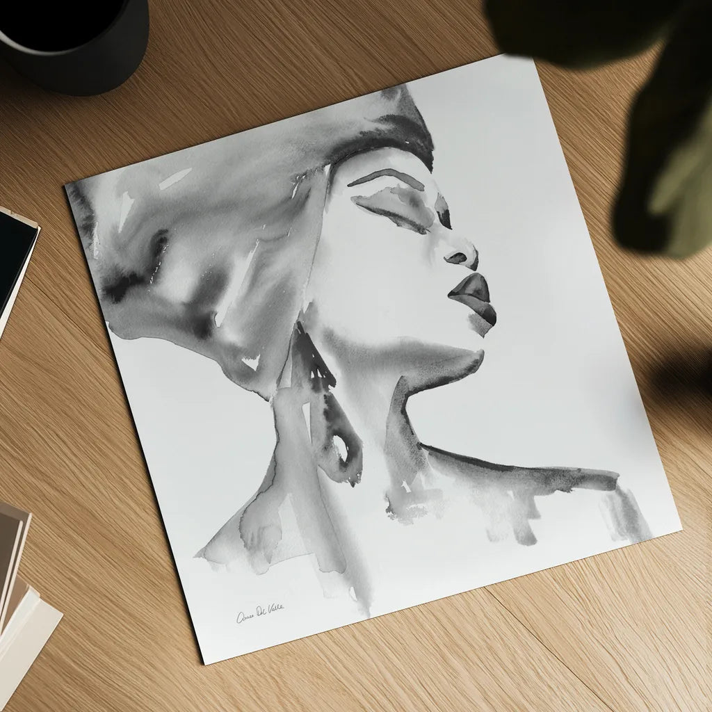 Woman III BW Crop by Aimee Del Valle. Shown as a detailed flat fine art print, highlighting archival giclee quality. Available as an archival giclee rolled canvas, fine art paper, or poster print. SKU 67208a.