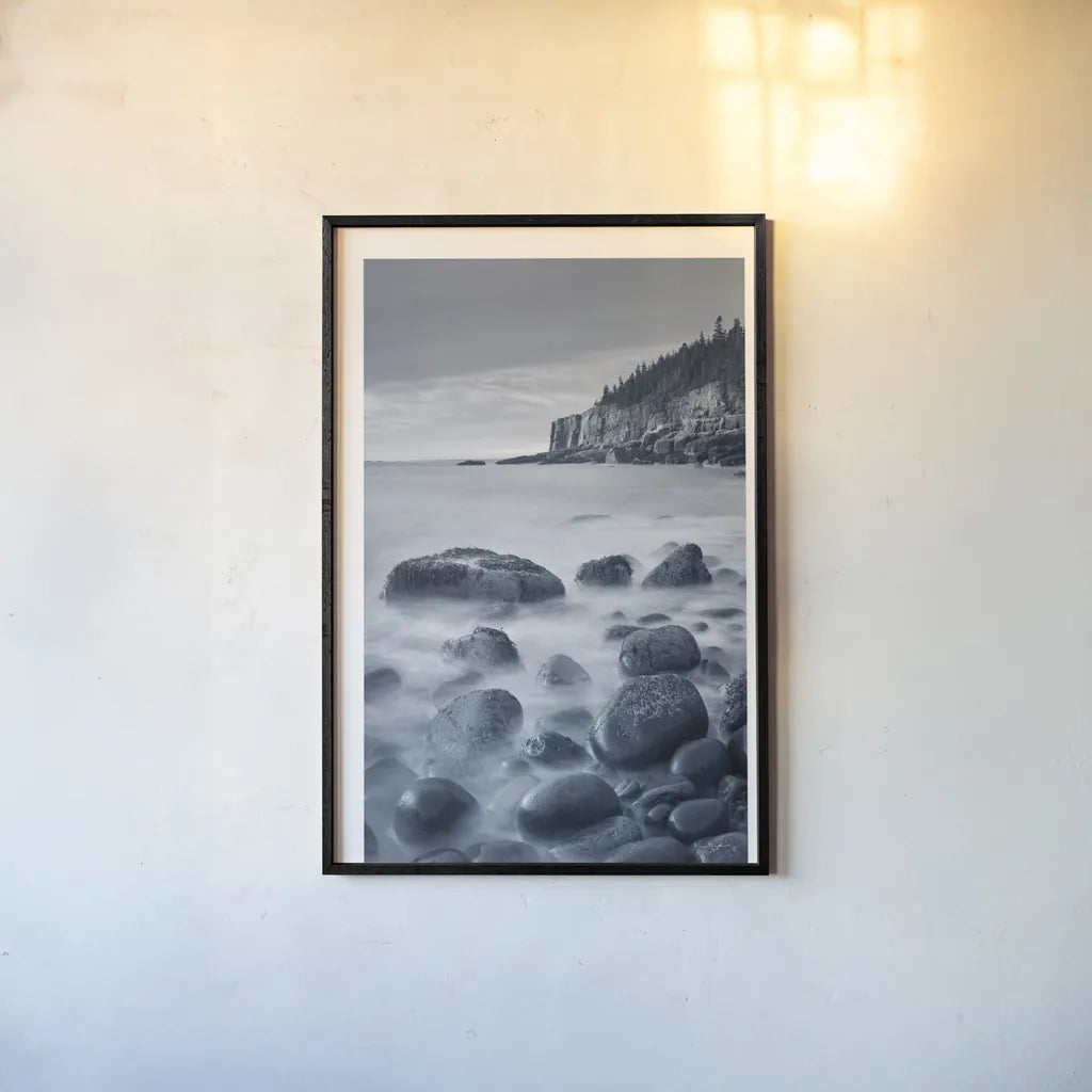 Acadia Coast by Alan Majchrowicz. shown as a paper print in a black flame. Available as a archival giclee rolled canvas, fine art paper, or poster print. SKU 33905h.