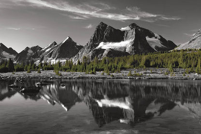 Amethyst Lake Reflection BW with Color by Alan Majchrowicz. SKU 28184i. Archival Giclee Fine art print for wall decor.