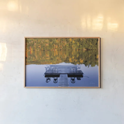 Amherst Lake by Alan Majchrowicz. shown as a paper print in a natural frame. Available as a archival giclee rolled canvas, fine art paper, or poster print. SKU 36204i.