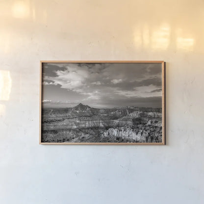 Angel Peak New Mexico by Alan Majchrowicz. shown as a paper print in a natural frame. Available as a archival giclee rolled canvas, fine art paper, or poster print. SKU 88891i.