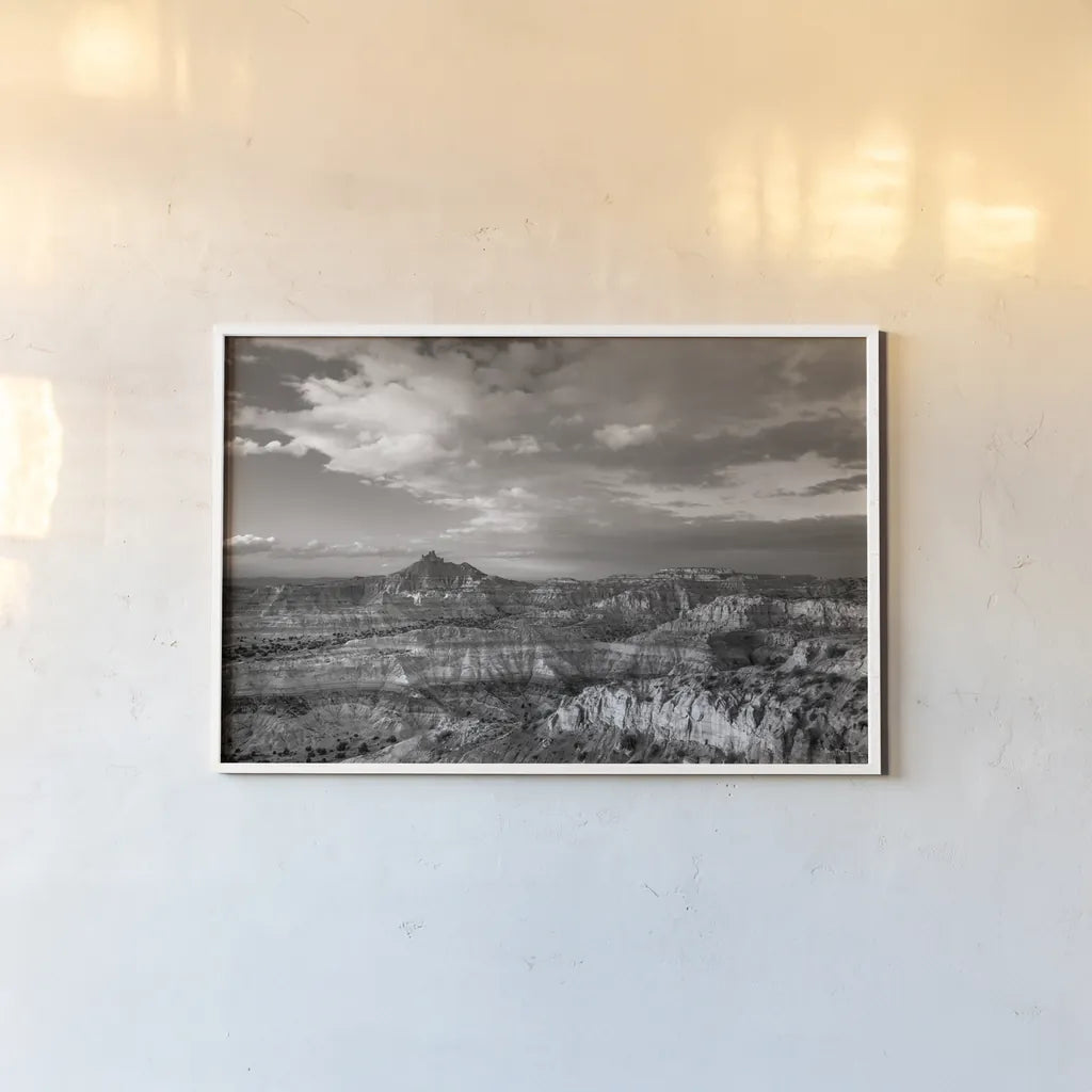 Angel Peak New Mexico by Alan Majchrowicz. shown as a paper print in a white frame. Available as a archival giclee rolled canvas, fine art paper, or poster print. SKU 88891i.
