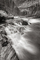Aspens at McDonald Creek Falls by Alan Majchrowicz. SKU 43796h. Archival Giclee Fine art print for wall decor.