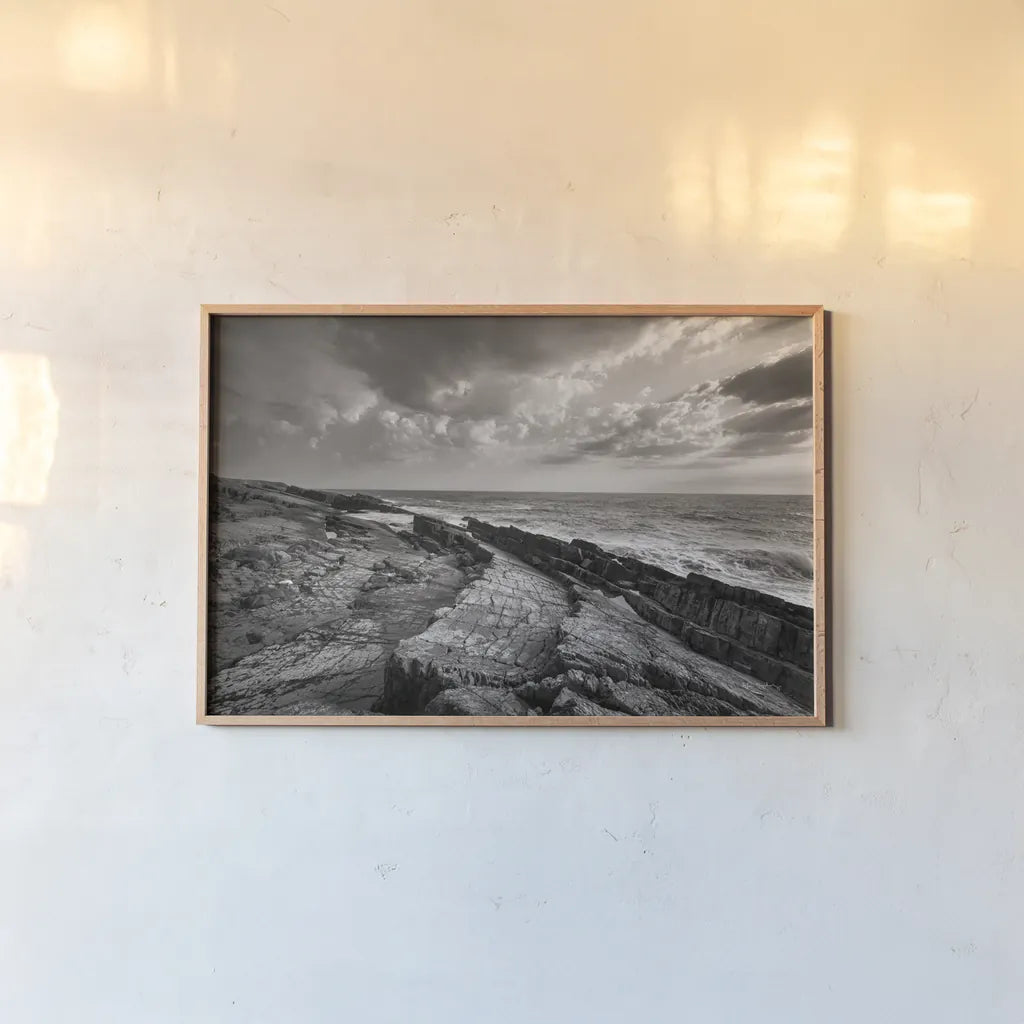 Avalon Peninsula by Alan Majchrowicz. shown as a paper print in a natural frame. Available as a archival giclee rolled canvas, fine art paper, or poster print. SKU 88896i.