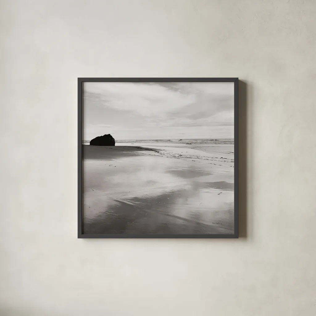 Bandon Beach Oregon I Crop by Alan Majchrowicz. Shown in a sleek black glass frame for a contemporary gallery look. Available as an archival giclee rolled canvas, fine art paper, or poster print. SKU 43054a.