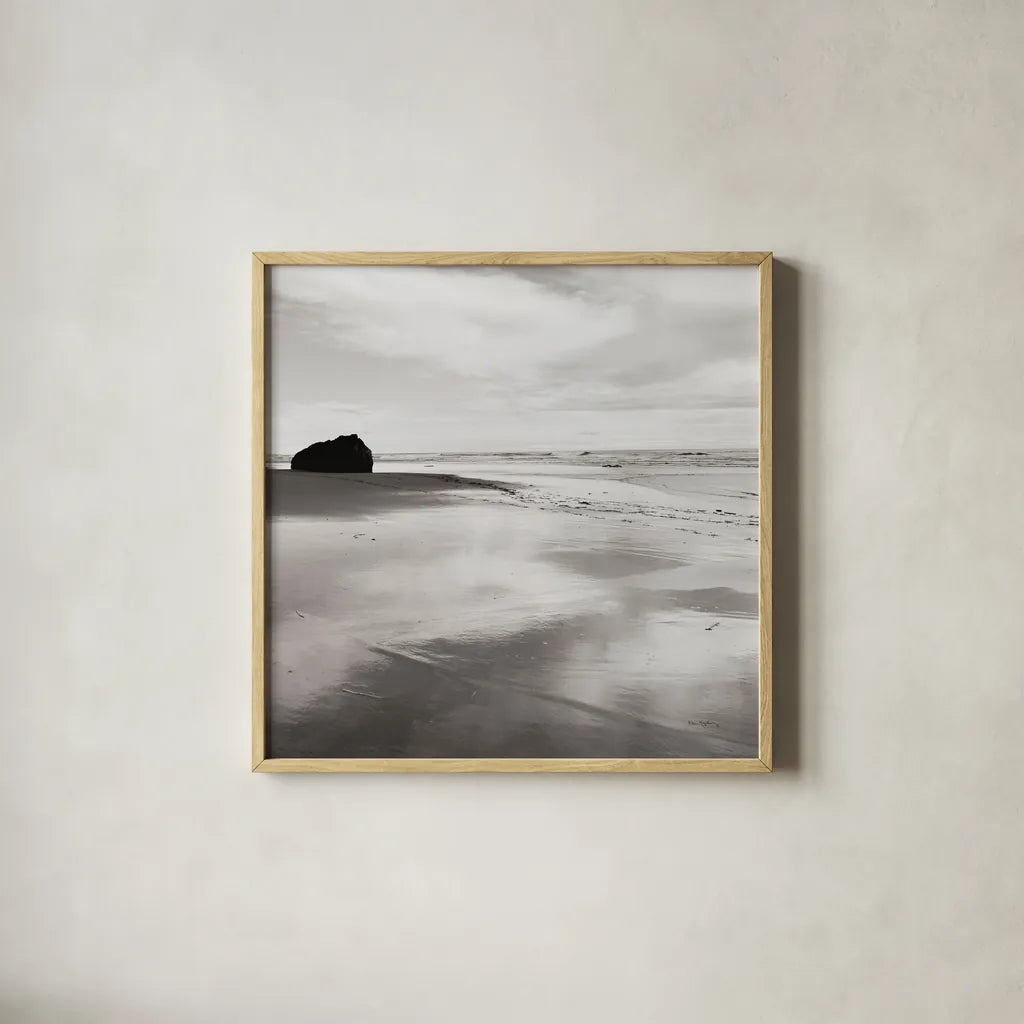 Bandon Beach Oregon I Crop by Alan Majchrowicz. Shown in a natural wood glass frame for a timeless modern aesthetic. Available as an archival giclee rolled canvas, fine art paper, or poster print. SKU 43054a.