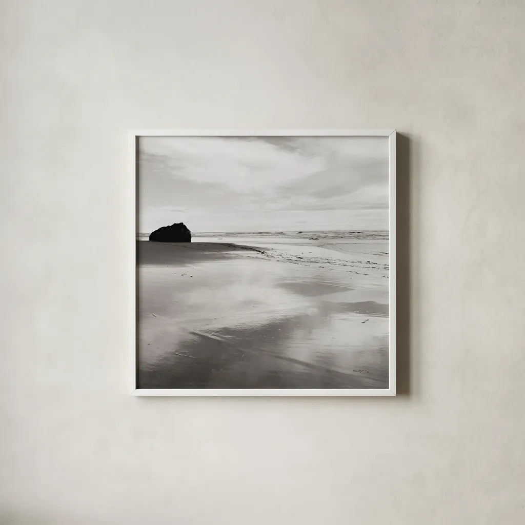 Bandon Beach Oregon I Crop by Alan Majchrowicz. Shown in a crisp white glass frame for a clean and minimalist style. Available as an archival giclee rolled canvas, fine art paper, or poster print. SKU 43054a.