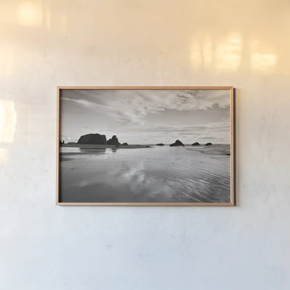 Bandon Beach Oregon II by Alan Majchrowicz. shown as a paper print in a natural frame. Available as a archival giclee rolled canvas, fine art paper, or poster print. SKU 43053i.