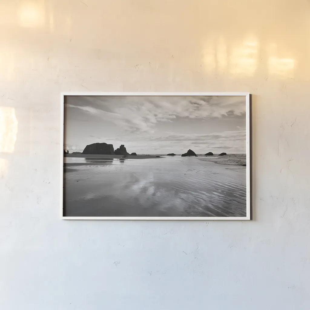 Bandon Beach Oregon II by Alan Majchrowicz. shown as a paper print in a white frame. Available as a archival giclee rolled canvas, fine art paper, or poster print. SKU 43053i.