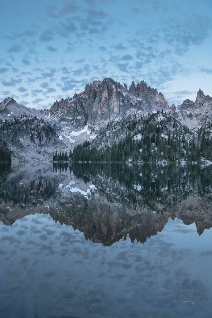 Baron Lake Monte Verita Peak Sawtooth Mountains I by Alan Majchrowicz. SKU 81521h. Archival Giclee Fine art print for wall decor.