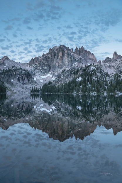 Baron Lake Monte Verita Peak Sawtooth Mountains I by Alan Majchrowicz. SKU 81521h. Archival Giclee Fine art print for wall decor.