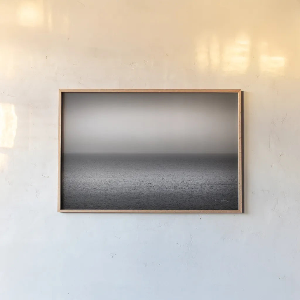 Bay of Fundy BW by Alan Majchrowicz. shown as a paper print in a natural frame. Available as a archival giclee rolled canvas, fine art paper, or poster print. SKU 73661i.