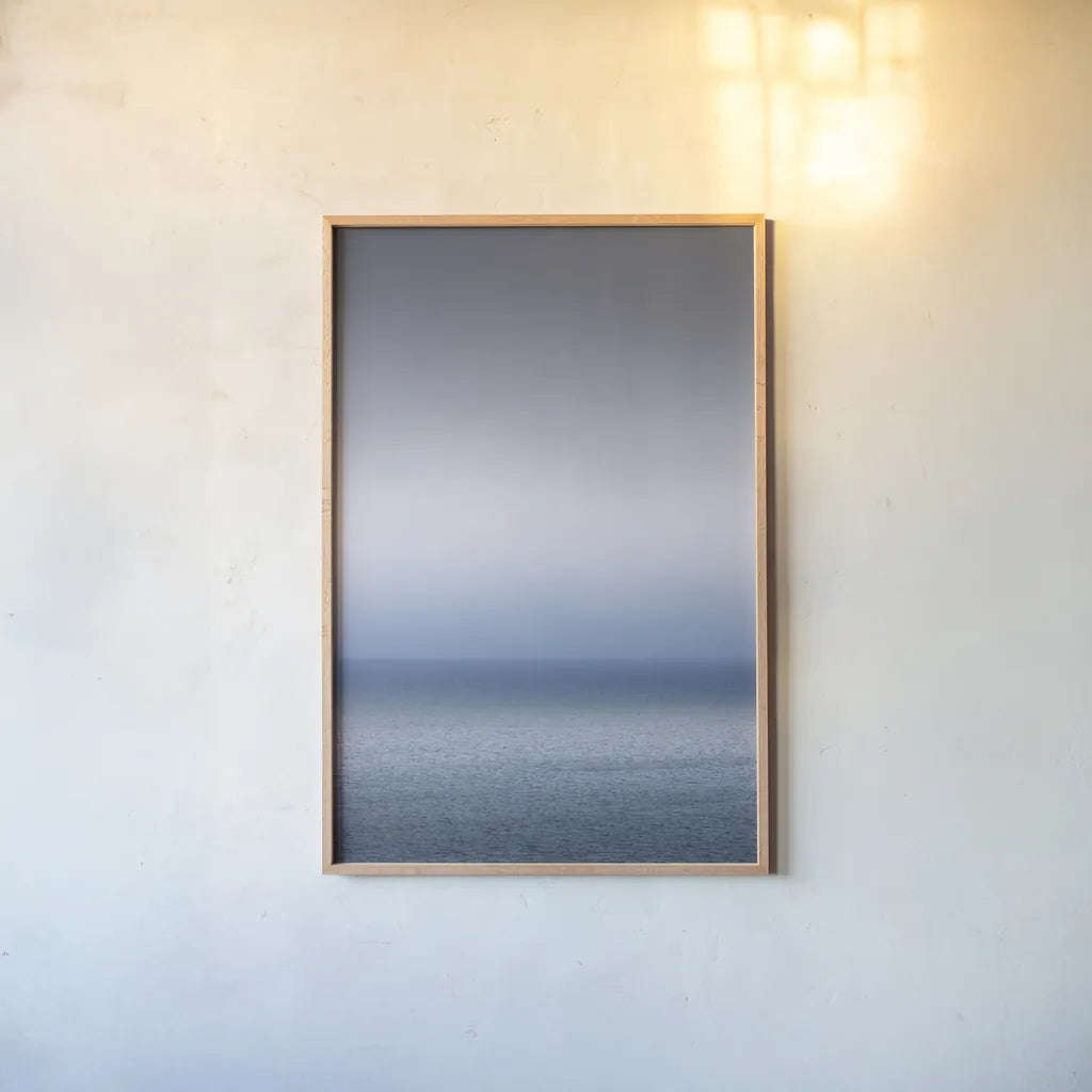 Bay of Fundy Fog by Alan Majchrowicz. shown as a paper print in a natural frame. Available as a archival giclee rolled canvas, fine art paper, or poster print. SKU 47840h.