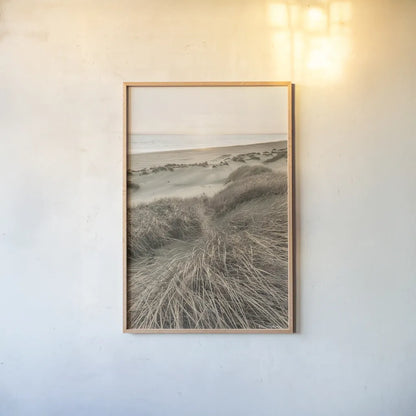 Beach Grasses by Alan Majchrowicz. shown as a paper print in a natural frame. Available as a archival giclee rolled canvas, fine art paper, or poster print. SKU 70364h.