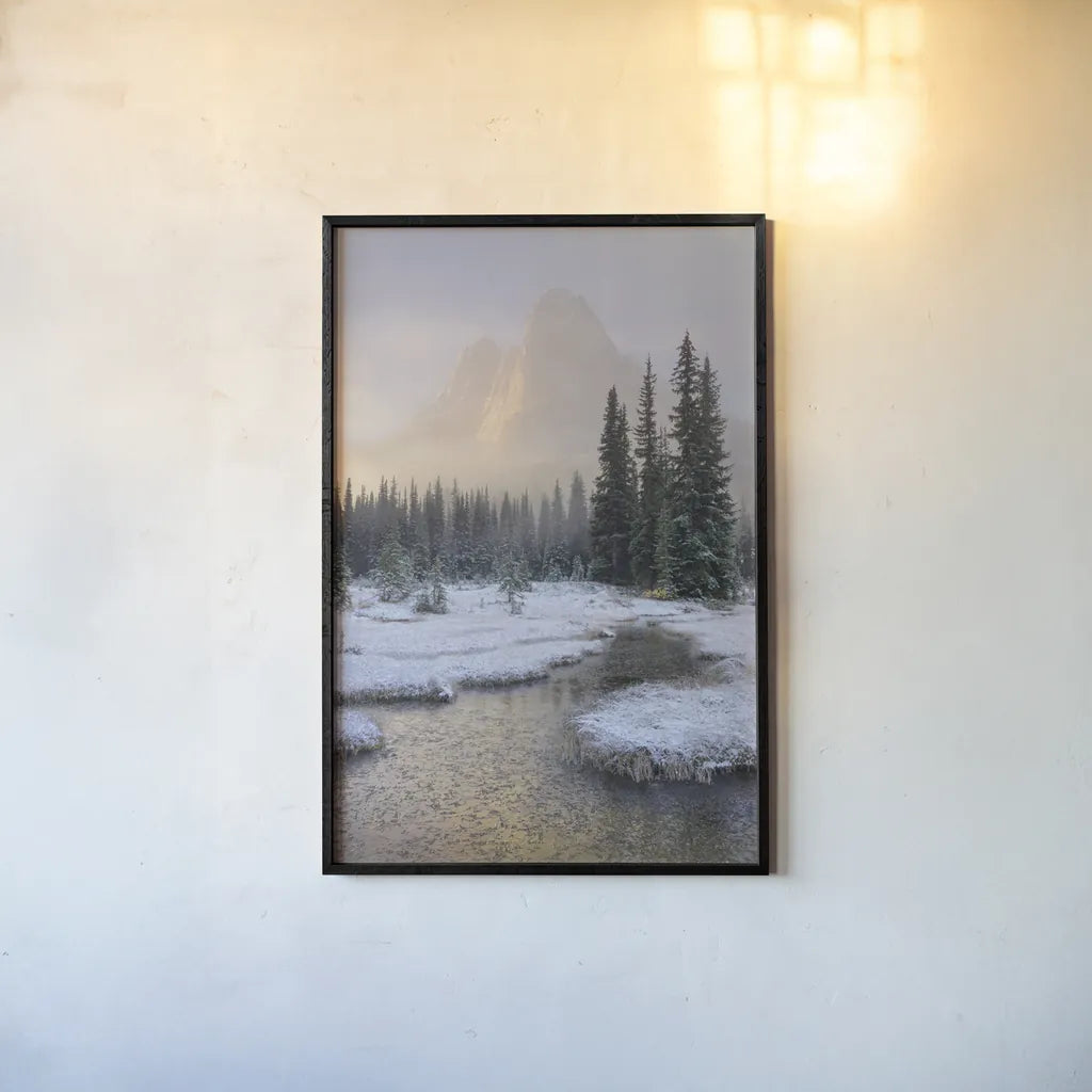 Bell Mountain North Cascades I by Alan Majchrowicz. shown as a paper print in a black flame. Available as a archival giclee rolled canvas, fine art paper, or poster print. SKU 67695h.