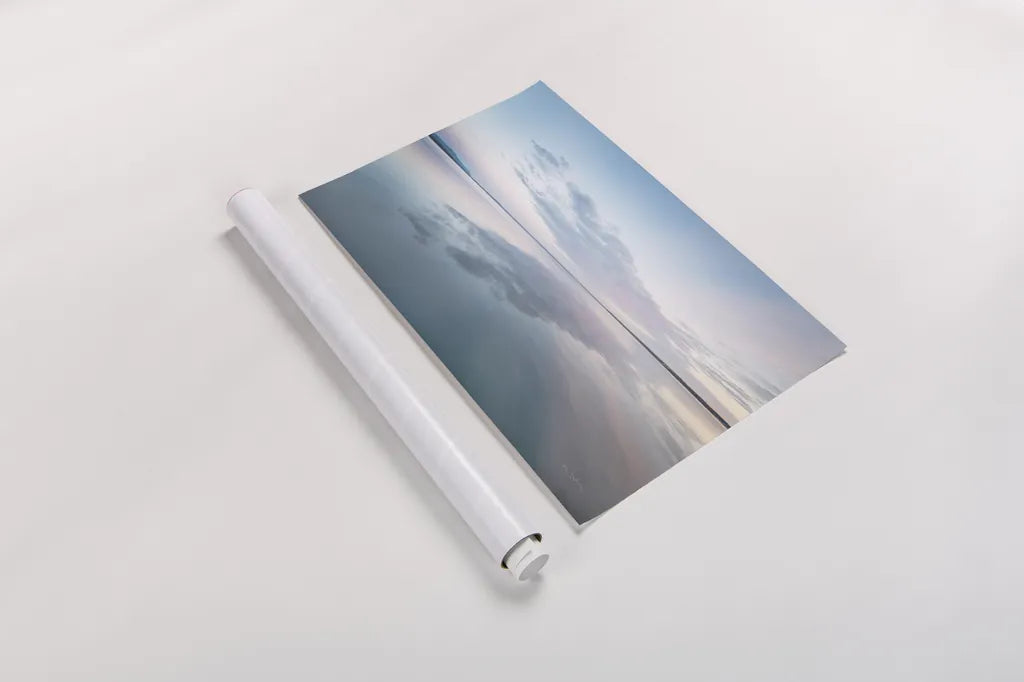 Bellingham Bay Clouds Reflection I by Alan Majchrowicz. shown as a rolled paper print. Available as archival giclee rolled canvas, fine art paper, or poster print. SKU 61441i.