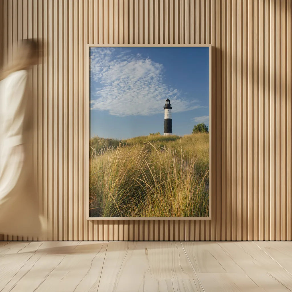 Big Sable Point Lighthouse I by Alan Majchrowicz. shown as over sized large wall art. Available as an archival giclee rolled canvas, fine art paper, or poster print. SKU 50032h.