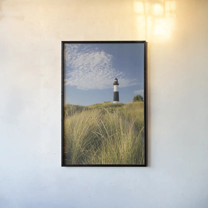 Big Sable Point Lighthouse I by Alan Majchrowicz. shown as a paper print in a black flame. Available as a archival giclee rolled canvas, fine art paper, or poster print. SKU 50032h.