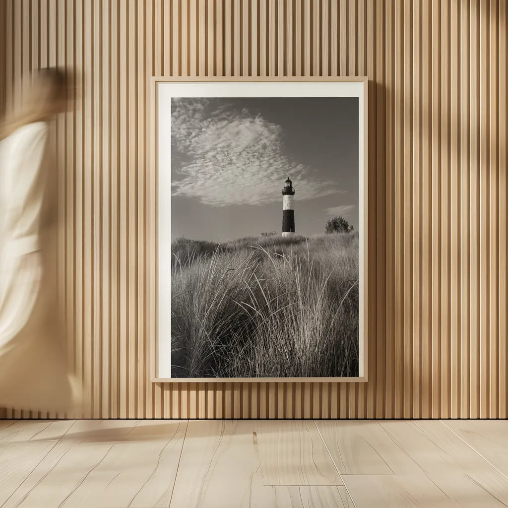 Big Sable Point Lighthouse I BW by Alan Majchrowicz. shown as over sized large wall art. Available as an archival giclee rolled canvas, fine art paper, or poster print. SKU 50034h.