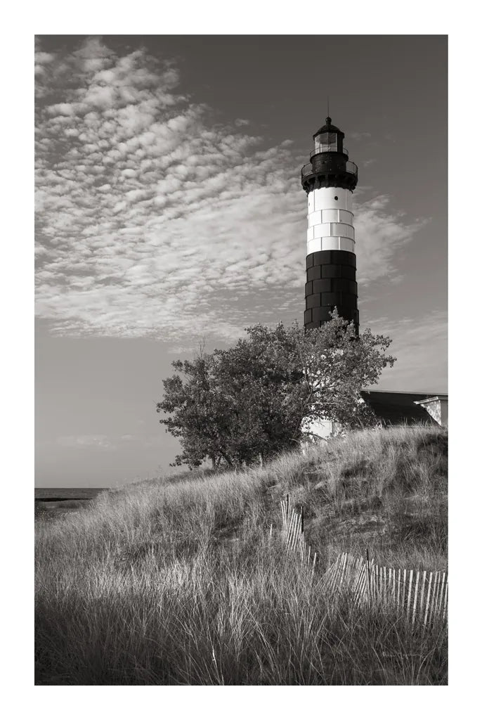 Big Sable Point Lighthouse II BW by Alan Majchrowicz. SKU 50035h. Archival Giclee Fine art print for wall decor.
