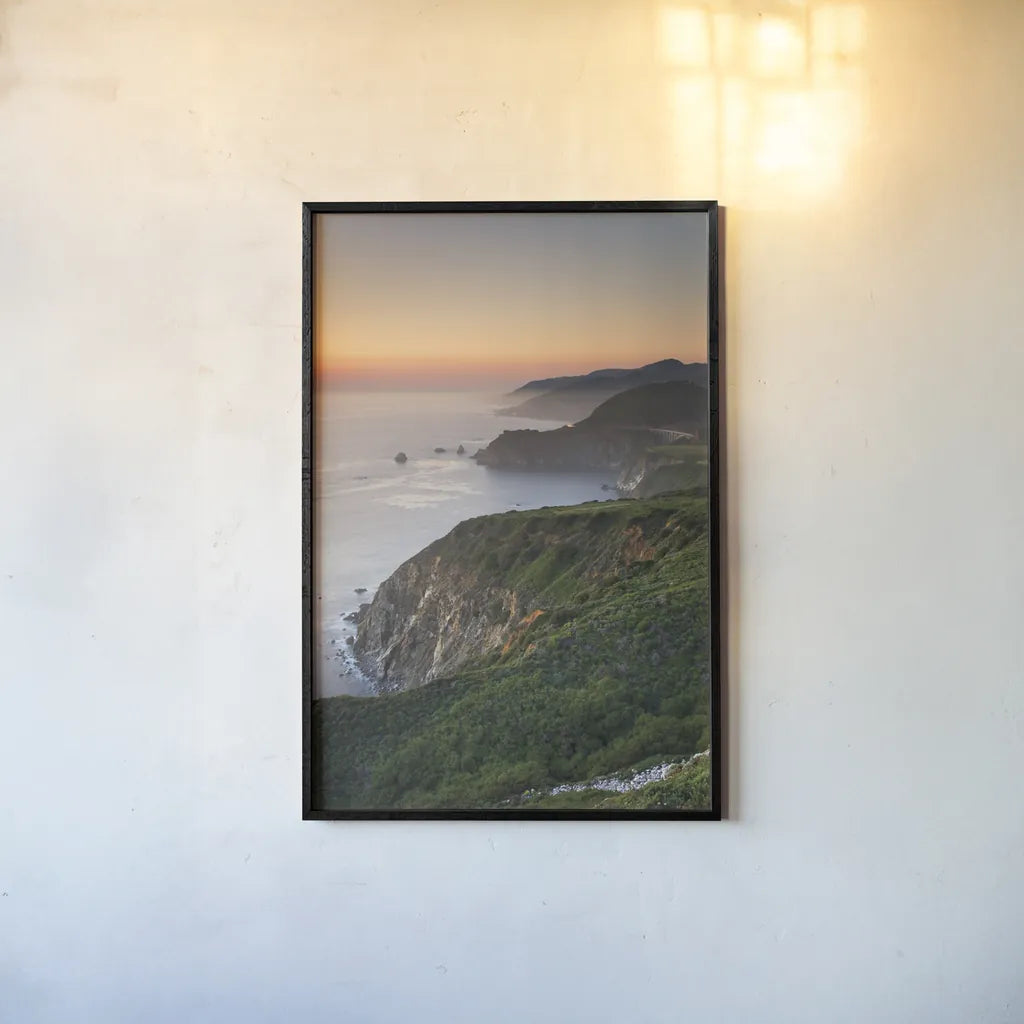Big Sur II by Alan Majchrowicz. shown as a paper print in a black flame. Available as a archival giclee rolled canvas, fine art paper, or poster print. SKU 46105h.