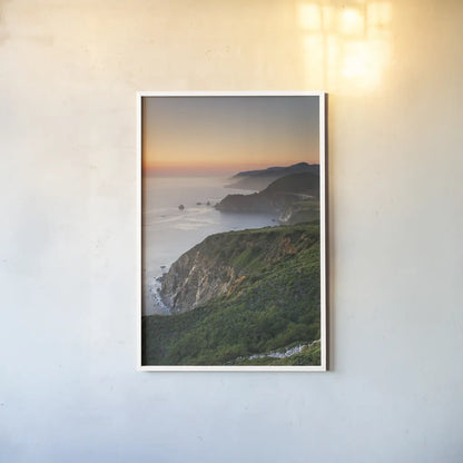 Big Sur II by Alan Majchrowicz. shown as a paper print in a white frame. Available as a archival giclee rolled canvas, fine art paper, or poster print. SKU 46105h.