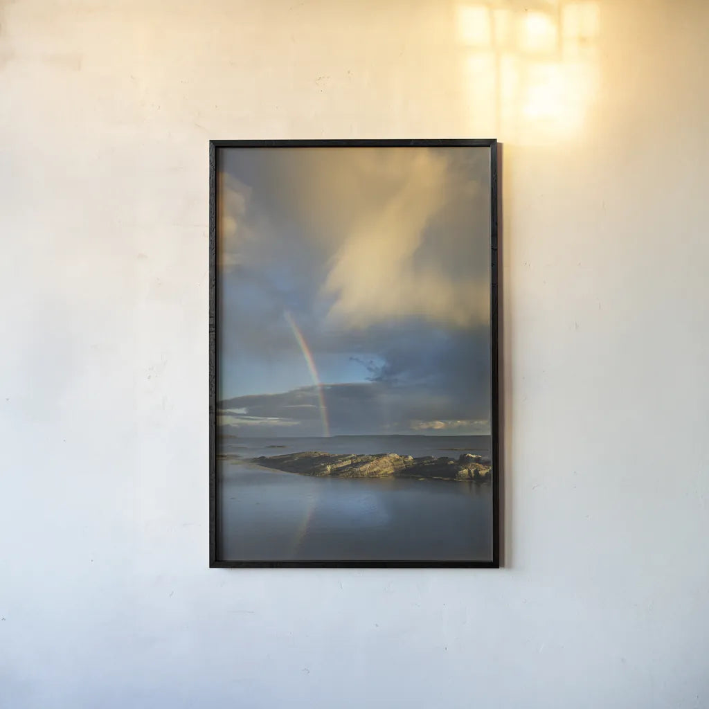 Blue Rocks by Alan Majchrowicz. shown as a paper print in a black flame. Available as a archival giclee rolled canvas, fine art paper, or poster print. SKU 46106h.